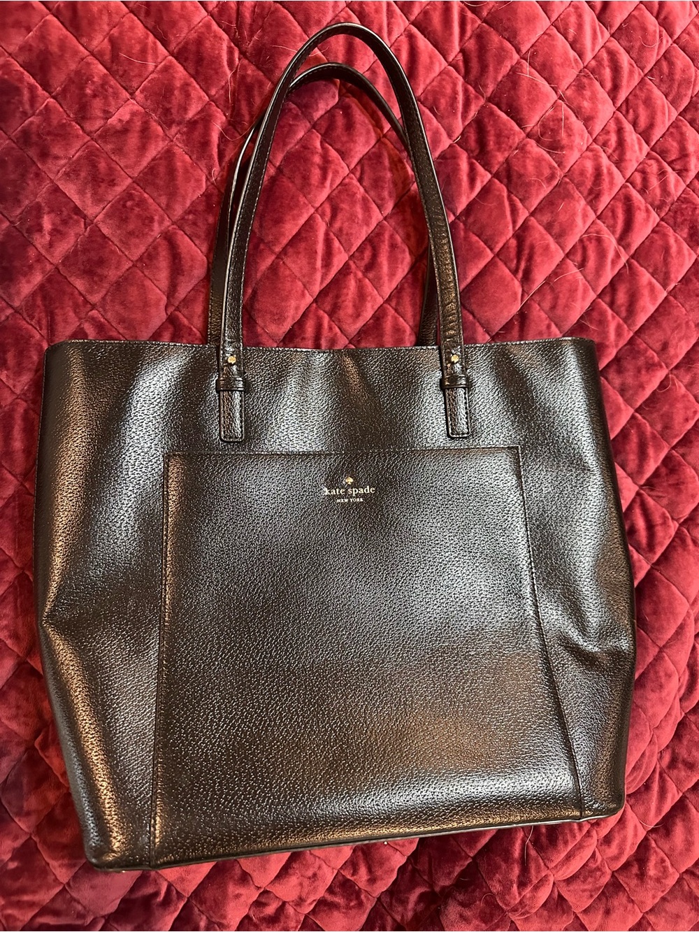 kate spade ♠️ grand street Sadie Black Leather Tote Bag